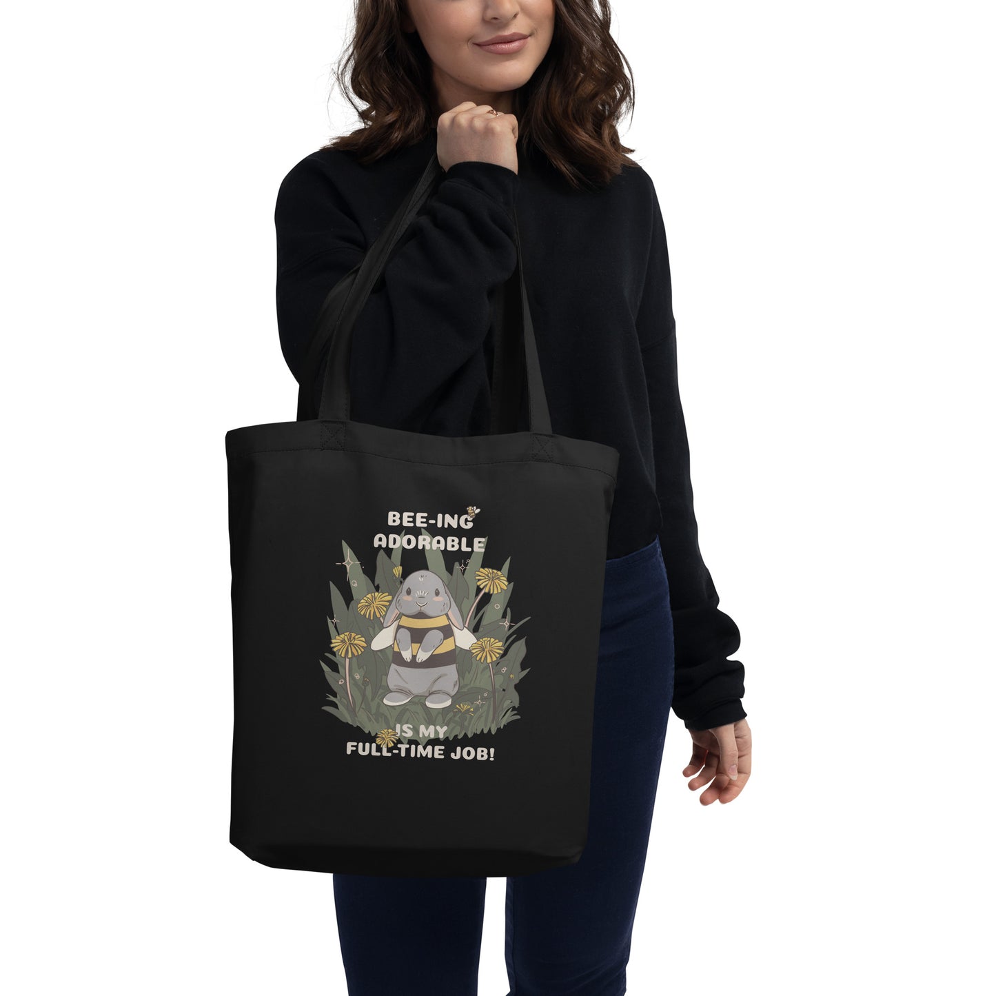 Adorable Bunny Dressed as a Bee - Eco Tote Bag