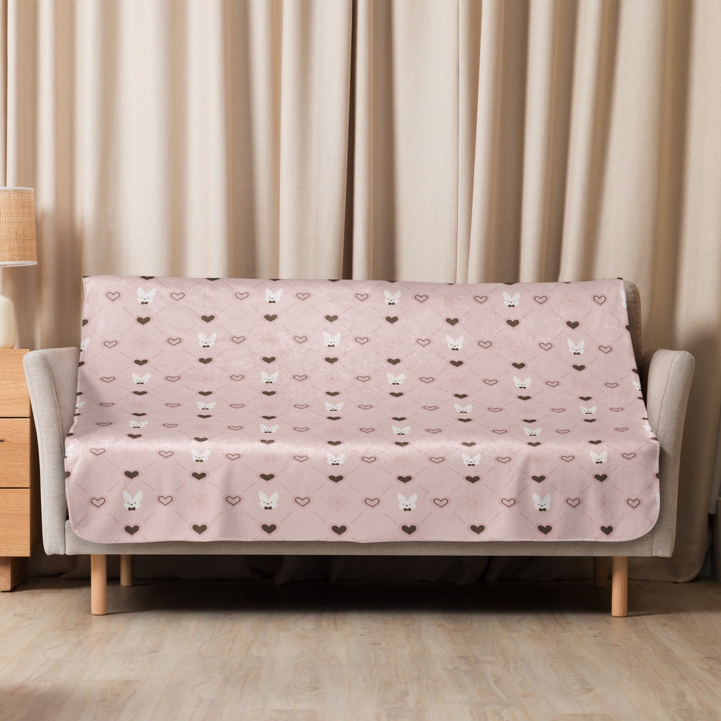 Bunnies with Hearts - Sherpa Blanket