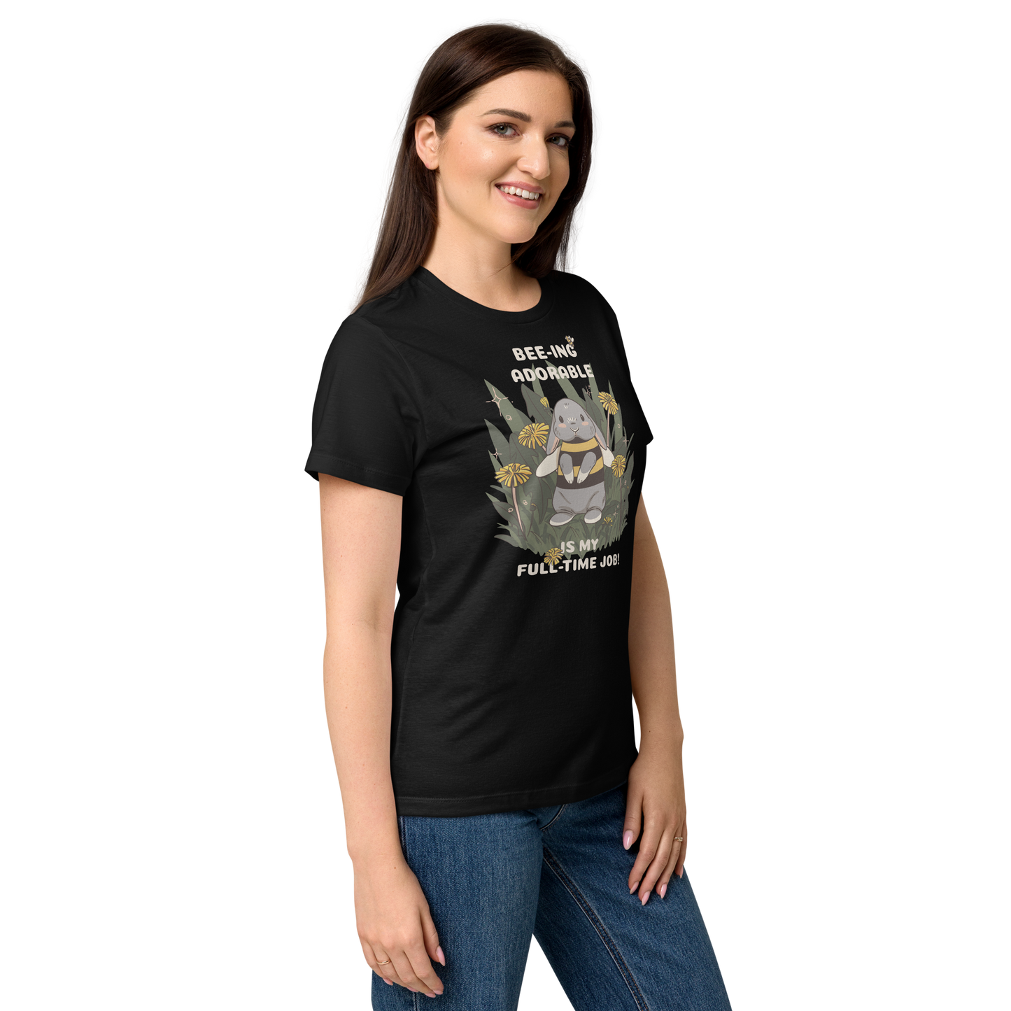Adorable Bunny Dressed as a Bee - Women’s basic softstyle t-shirt